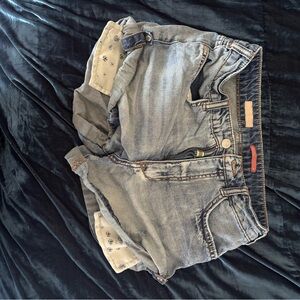Pilcro anthropology Blue Denim Shorts with Patterned Waistband